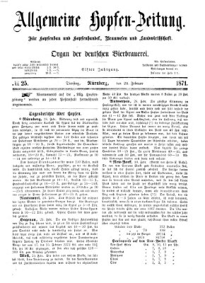 Allgemeine Hopfen-Zeitung Dienstag 28. Februar 1871