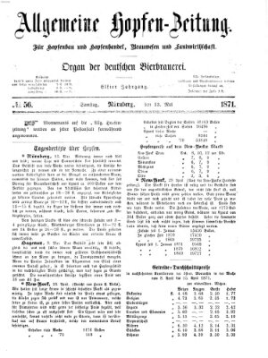 Allgemeine Hopfen-Zeitung Samstag 13. Mai 1871