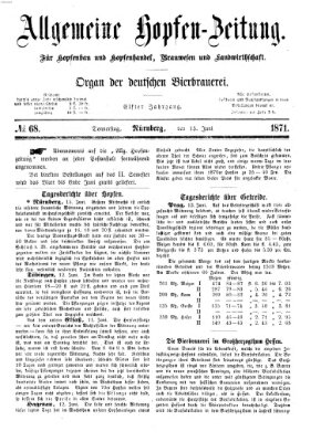 Allgemeine Hopfen-Zeitung Donnerstag 15. Juni 1871