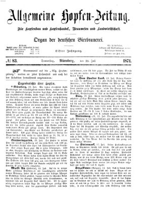 Allgemeine Hopfen-Zeitung Sonntag 2. Juli 1871