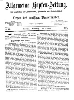 Allgemeine Hopfen-Zeitung Donnerstag 24. August 1871