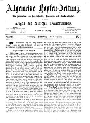 Allgemeine Hopfen-Zeitung Donnerstag 7. September 1871