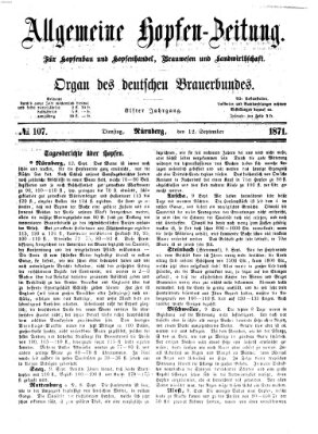 Allgemeine Hopfen-Zeitung Dienstag 12. September 1871