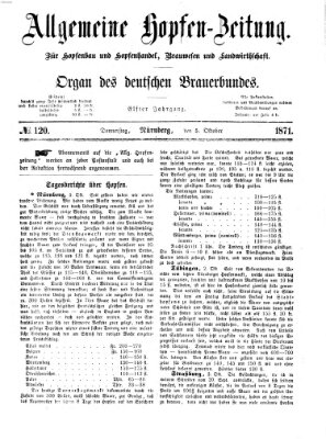 Allgemeine Hopfen-Zeitung Donnerstag 5. Oktober 1871