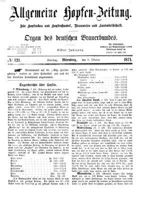 Allgemeine Hopfen-Zeitung Samstag 7. Oktober 1871