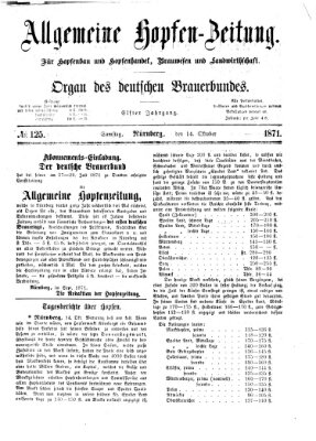 Allgemeine Hopfen-Zeitung Samstag 14. Oktober 1871