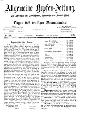 Allgemeine Hopfen-Zeitung Donnerstag 26. Oktober 1871