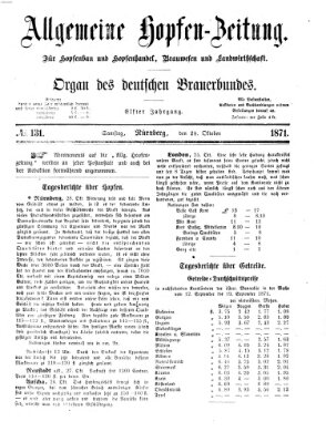 Allgemeine Hopfen-Zeitung Samstag 28. Oktober 1871