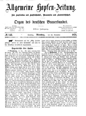 Allgemeine Hopfen-Zeitung Samstag 25. November 1871