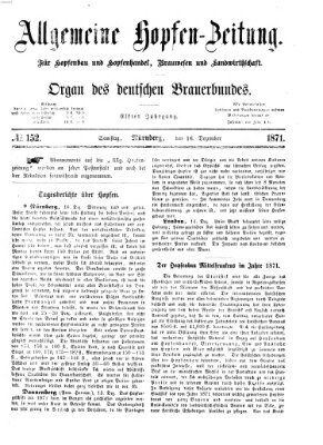 Allgemeine Hopfen-Zeitung Samstag 16. Dezember 1871