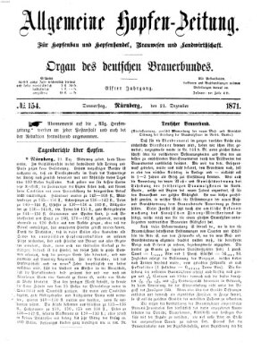 Allgemeine Hopfen-Zeitung Donnerstag 21. Dezember 1871