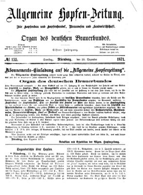 Allgemeine Hopfen-Zeitung Samstag 23. Dezember 1871