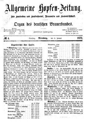 Allgemeine Hopfen-Zeitung Dienstag 9. Januar 1872