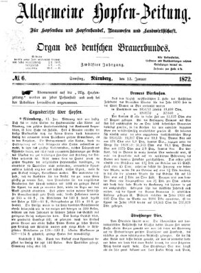 Allgemeine Hopfen-Zeitung Samstag 13. Januar 1872