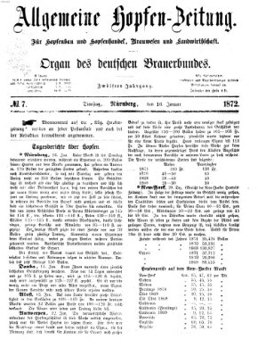 Allgemeine Hopfen-Zeitung Dienstag 16. Januar 1872