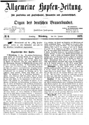 Allgemeine Hopfen-Zeitung Samstag 20. Januar 1872