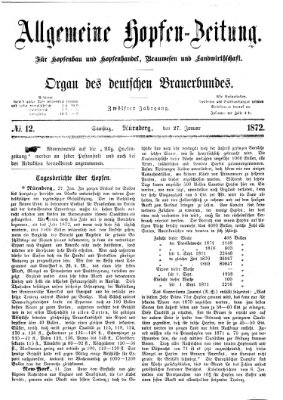 Allgemeine Hopfen-Zeitung Samstag 27. Januar 1872