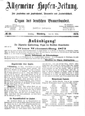 Allgemeine Hopfen-Zeitung Samstag 30. März 1872