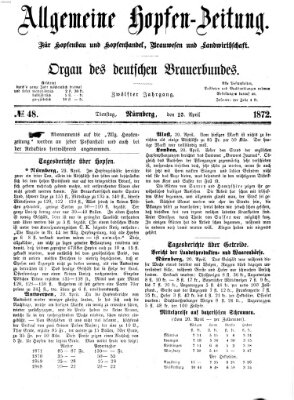 Allgemeine Hopfen-Zeitung Dienstag 23. April 1872