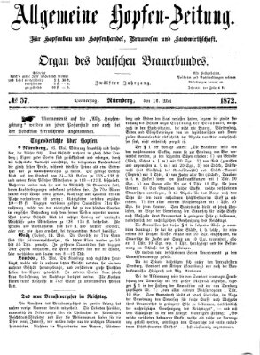 Allgemeine Hopfen-Zeitung Donnerstag 16. Mai 1872