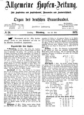 Allgemeine Hopfen-Zeitung Samstag 18. Mai 1872