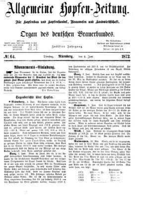 Allgemeine Hopfen-Zeitung Dienstag 4. Juni 1872