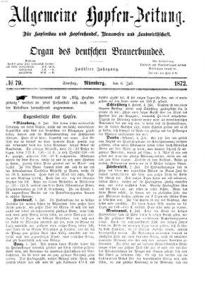 Allgemeine Hopfen-Zeitung Samstag 6. Juli 1872