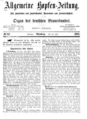 Allgemeine Hopfen-Zeitung Samstag 13. Juli 1872