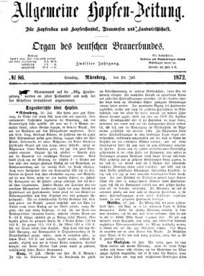 Allgemeine Hopfen-Zeitung Samstag 20. Juli 1872