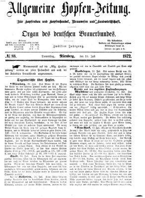 Allgemeine Hopfen-Zeitung Donnerstag 25. Juli 1872