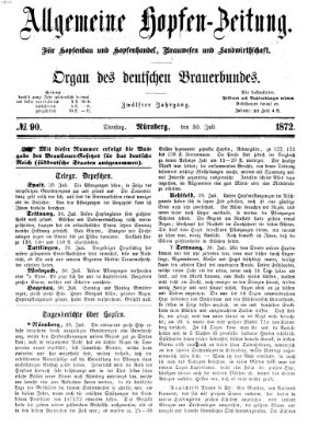 Allgemeine Hopfen-Zeitung Dienstag 30. Juli 1872