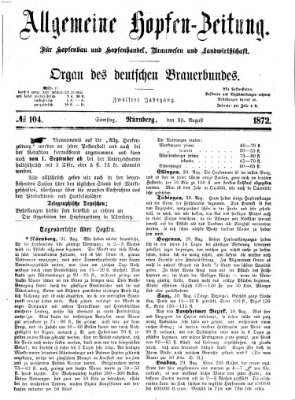 Allgemeine Hopfen-Zeitung Freitag 30. August 1872