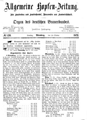 Allgemeine Hopfen-Zeitung Samstag 19. Oktober 1872