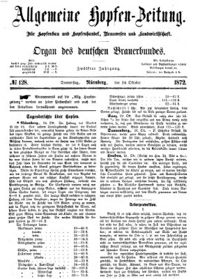 Allgemeine Hopfen-Zeitung Donnerstag 24. Oktober 1872