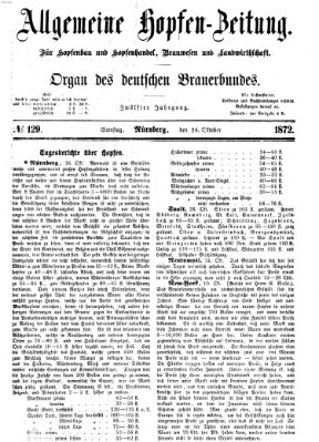 Allgemeine Hopfen-Zeitung Samstag 26. Oktober 1872