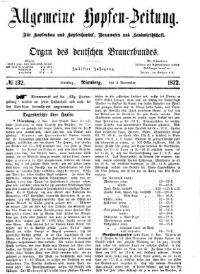 Allgemeine Hopfen-Zeitung Samstag 2. November 1872