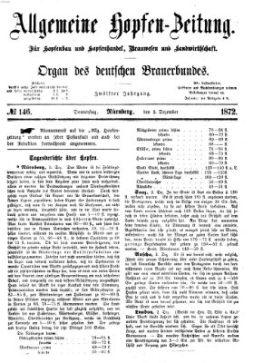 Allgemeine Hopfen-Zeitung Donnerstag 5. Dezember 1872