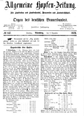 Allgemeine Hopfen-Zeitung Samstag 7. Dezember 1872