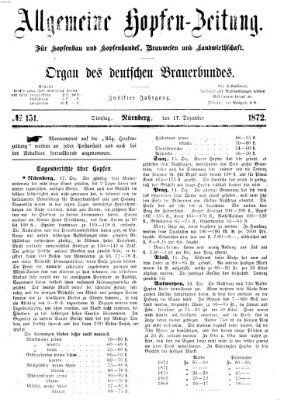 Allgemeine Hopfen-Zeitung Dienstag 17. Dezember 1872