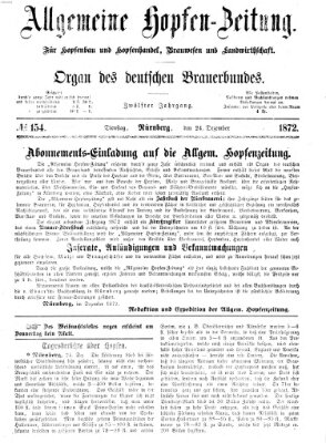 Allgemeine Hopfen-Zeitung Dienstag 24. Dezember 1872