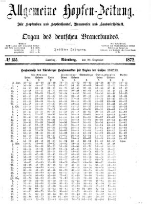 Allgemeine Hopfen-Zeitung Sonntag 29. Dezember 1872