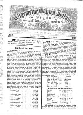 Allgemeine Hopfen-Zeitung Samstag 4. Januar 1873