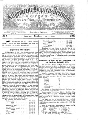 Allgemeine Hopfen-Zeitung Donnerstag 16. Januar 1873