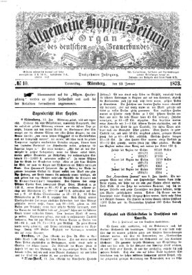 Allgemeine Hopfen-Zeitung Donnerstag 23. Januar 1873