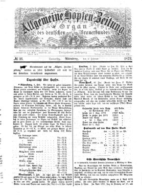 Allgemeine Hopfen-Zeitung Donnerstag 6. Februar 1873