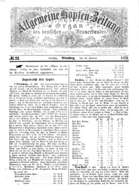 Allgemeine Hopfen-Zeitung Samstag 22. Februar 1873