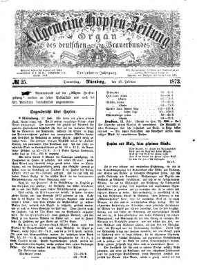 Allgemeine Hopfen-Zeitung Donnerstag 27. Februar 1873