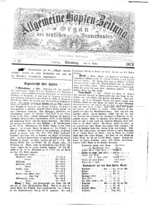 Allgemeine Hopfen-Zeitung Dienstag 4. März 1873