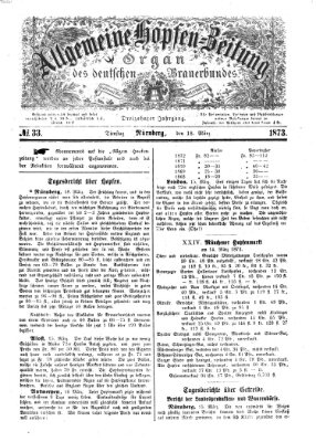 Allgemeine Hopfen-Zeitung Dienstag 18. März 1873
