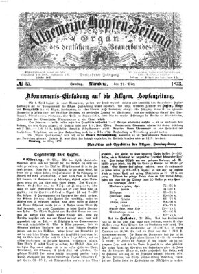 Allgemeine Hopfen-Zeitung Samstag 22. März 1873